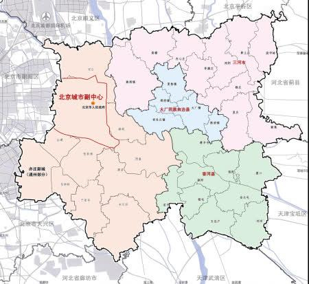 通州区与北三县地区包括北京市通州区和河北省廊坊市所辖三河市,大厂