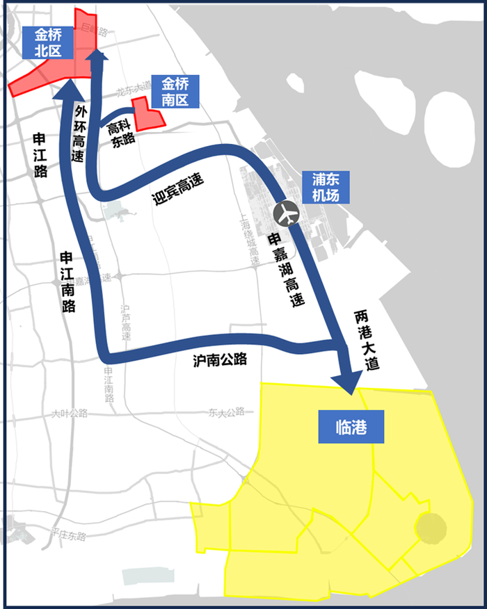 金桥与临港新片区自动驾驶测试道路实现互联互通。“上海交通”微信公号 图