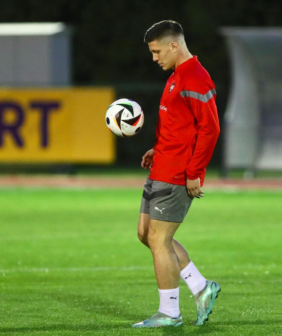 在塞尔维亚国家队训练备战中的约维奇|国家队|约维奇|塞尔维亚_新浪