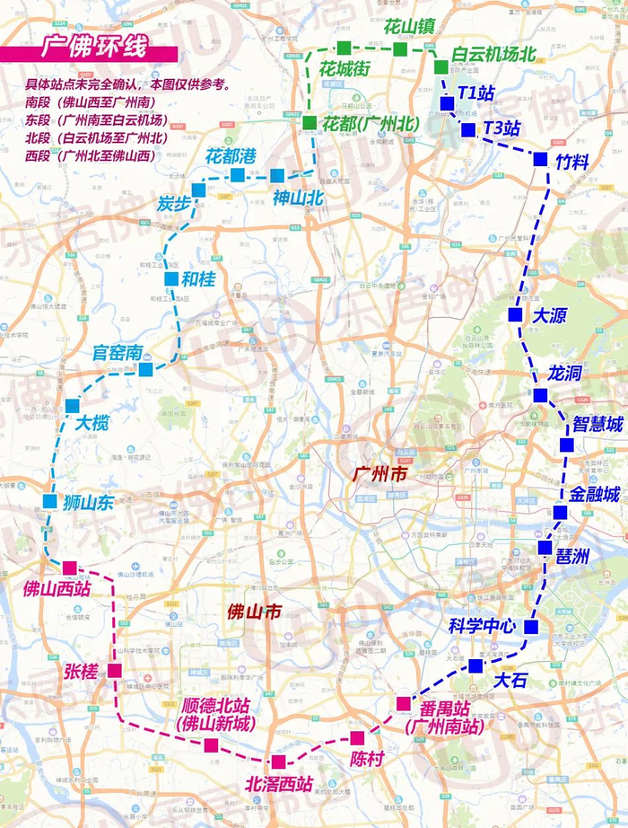 该线路将实现佛山高铁进城,通车后,从佛山火车站至广州站较原先的30