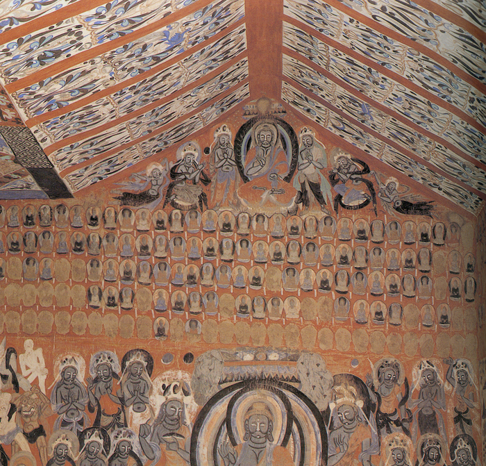 图18 莫高窟第428窟北周人字披窟顶图19 莫高窟第249窟西魏窟顶南披