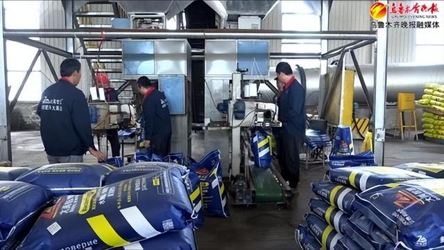 　　3月17日，位于甘泉堡经开区的新疆大禹智慧农业科技有限公司，员工正在装运肥料。记者宋建华摄