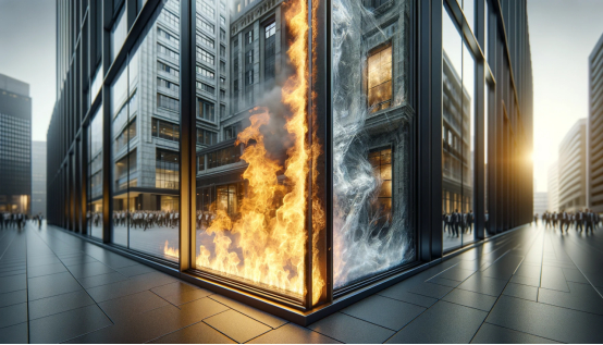 防火玻璃示意图（来源：作者使用AI生成）