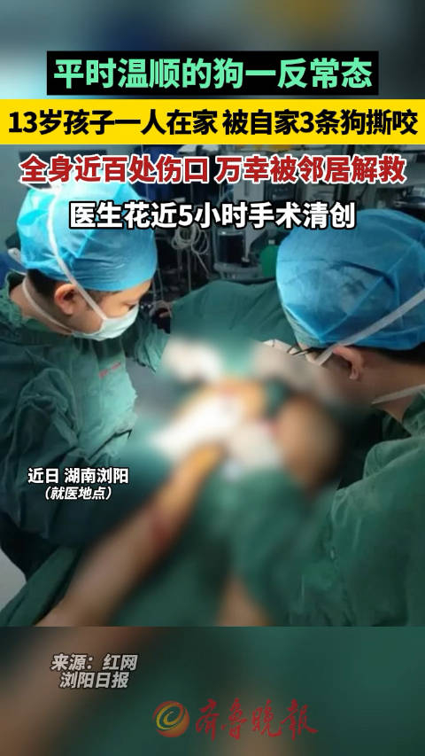 全身近百处伤口万幸被邻居解救医生花近5小时手术清创