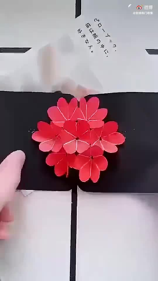 一个很火的小蓝花立体贺卡可以当节日贺卡马住