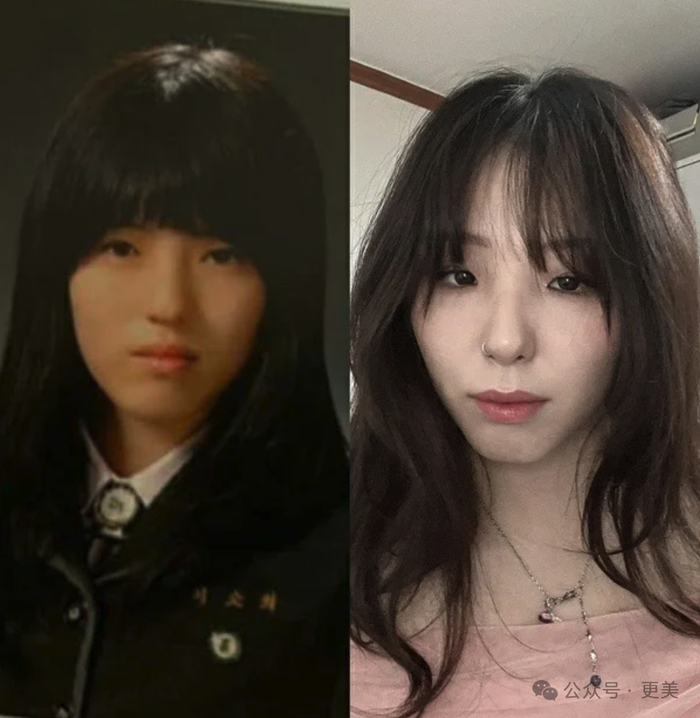 看了毕业照,深刻怀疑右图的高中美照或许也是有意为之.