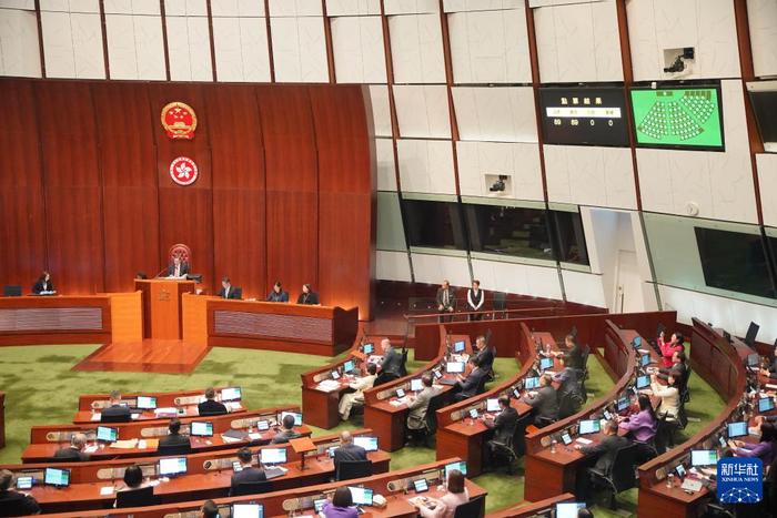 2024年3月19日，香港特区立法会全票通过《维护国家安全条例》。（图/新华社）