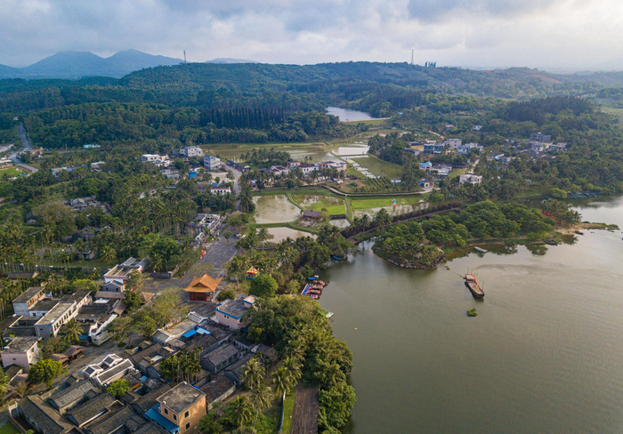 海南省琼海市博鳌镇南强村景色(3月13日摄).