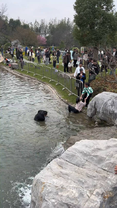 网友今日一小女孩在紫琅花谷游玩时不慎落水