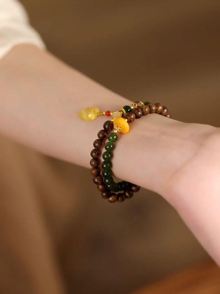 新中式沉香檀木手串,气质不凡,香气清雅