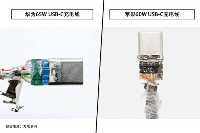 同样无emarker芯片华为的性能更强华为苹果usbc数据线对比