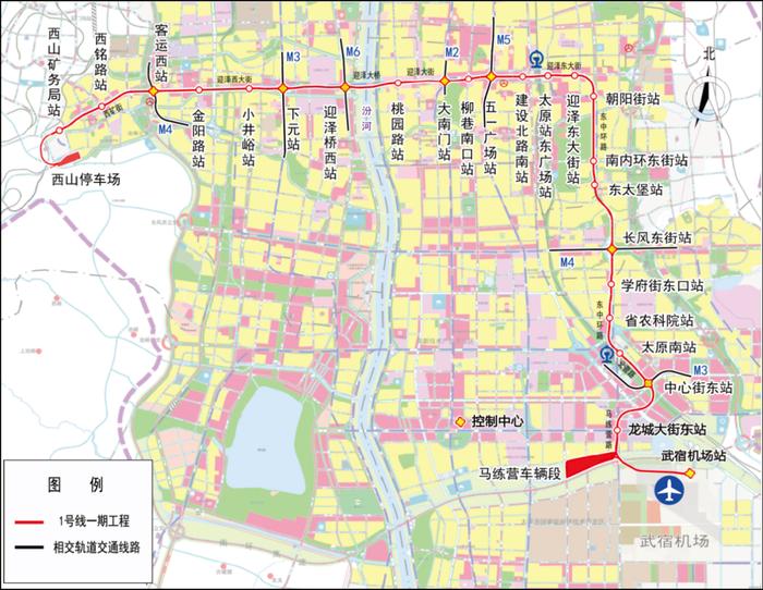 太原市一号地铁线路图图片