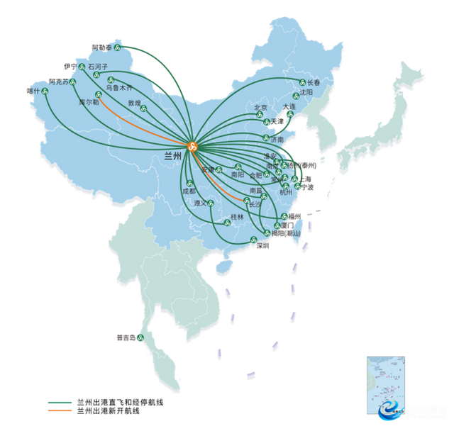 新开兰州——库尔勒航线 夏秋航季春秋航空在兰计划执飞国内航点34个