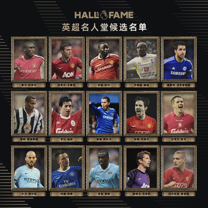 北京时间3月25日,英超联赛官方宣布2024年英超名人堂15人候选名单