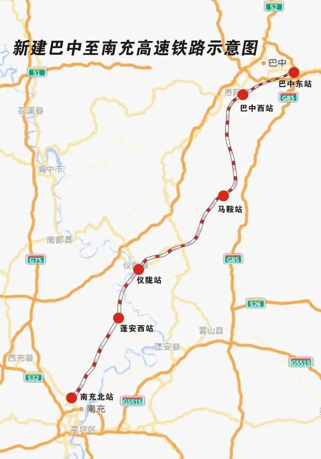 巴南高铁线路图,图据成都发布近日,d5109/5108次列车从重庆北站驶出