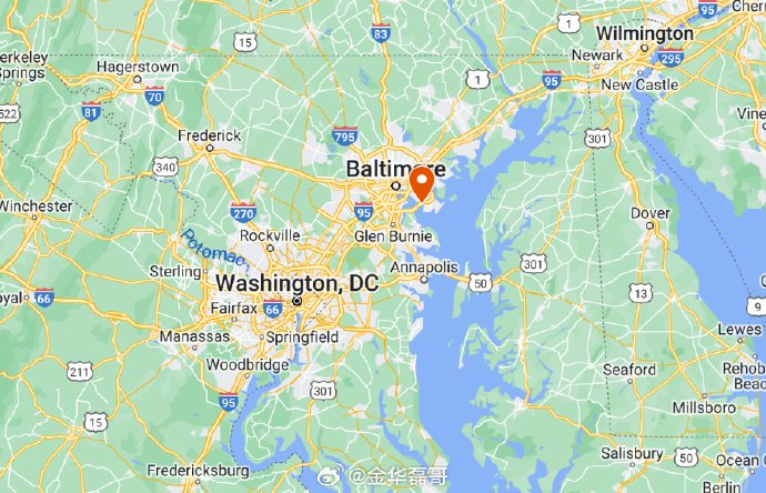 一艘从新加坡驶来的集装箱船撞上马里兰州巴尔的摩的弗朗西斯·斯科特