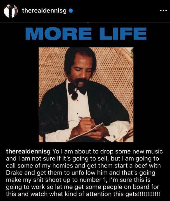 drake 的爸爸 dennis graham 发文回应儿子遭遇的beef: i am about to