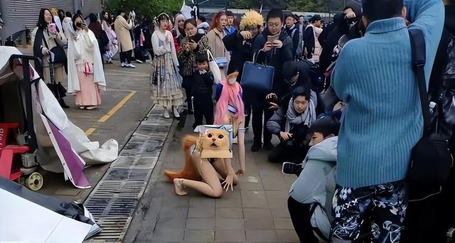 漫展上摆出"易走光下跪姿势",网友一看:不用叫保安,没违规|违规|保安