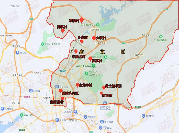 盘龙区城改项目位置示意图 界面昆明楼市制作