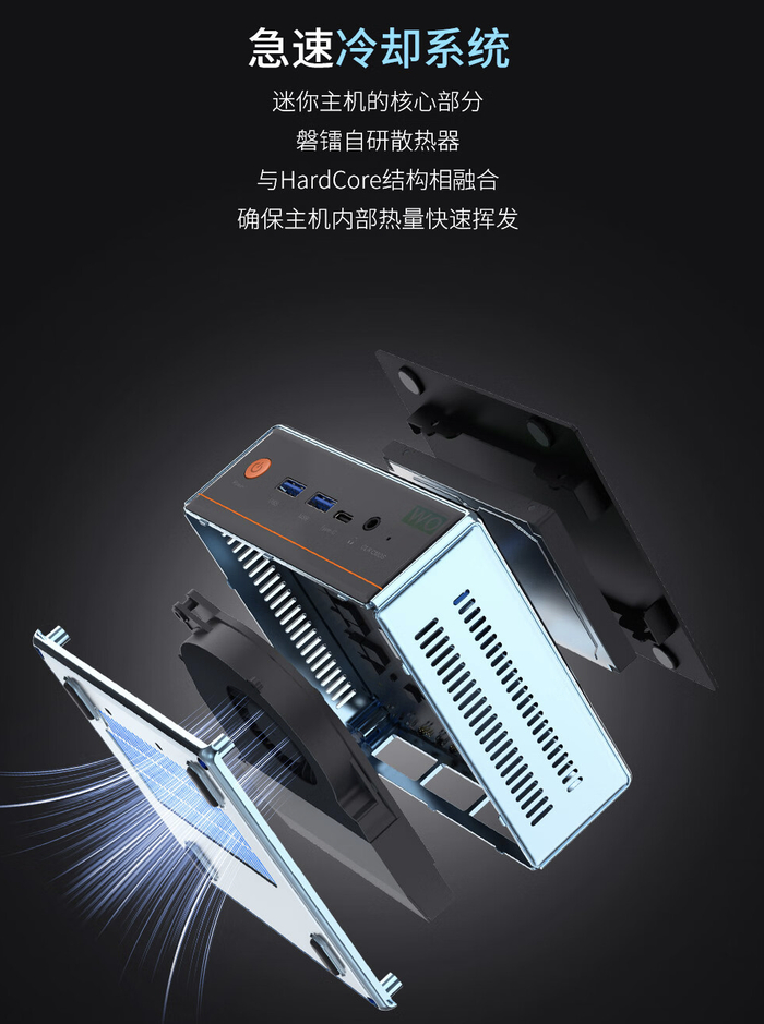 磐镭wo4迷你主机配置上新r55500u双网口1599元