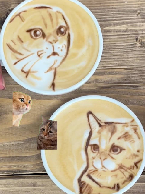 日本咖啡师naoki把3d拉花咖啡还原了猫猫表情包太可爱了