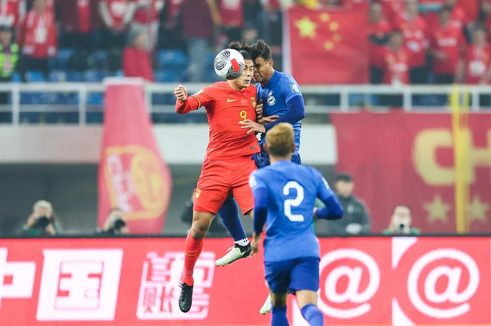 2024年3月26日，天津，美加墨世界杯亚洲区预选赛C组第4轮，中国男足Vs新加坡。图源：视觉中国