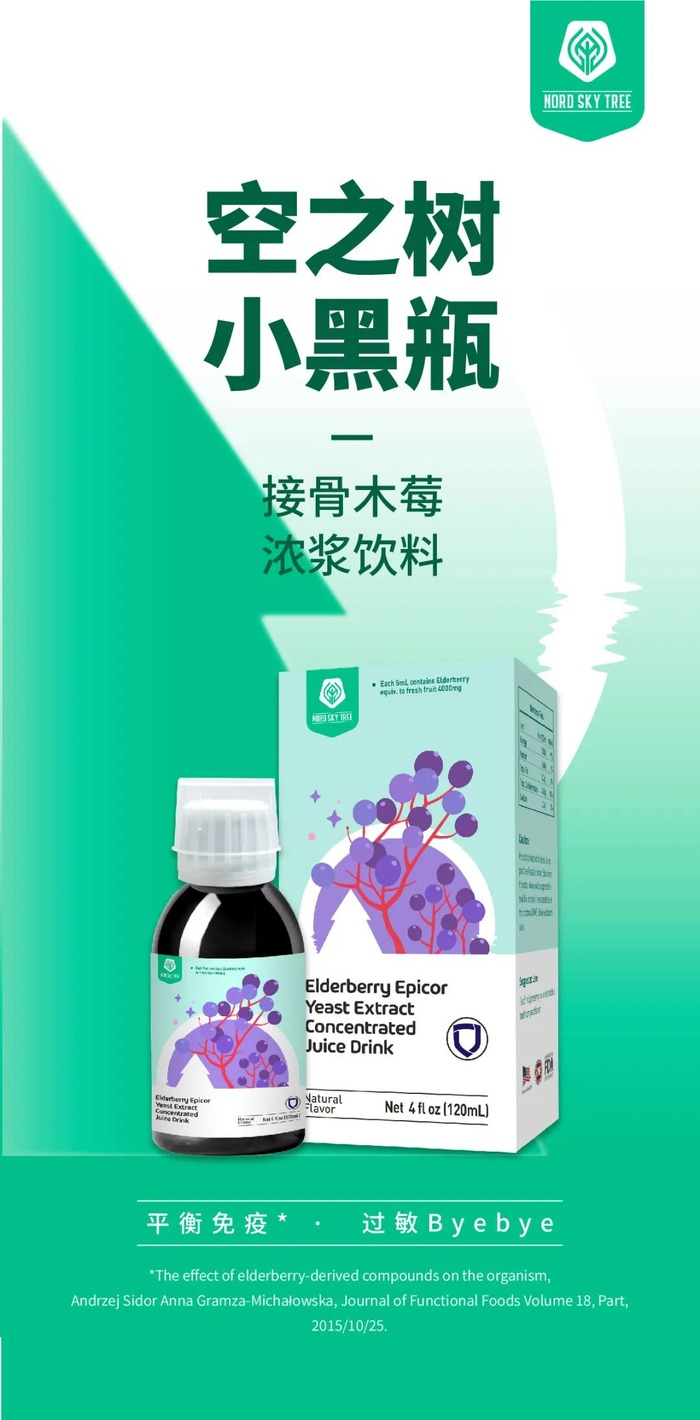 空之树小黑瓶接骨木莓浓浆饮料