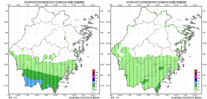全省天气:昨天(3月29日)午后,浙江大部地区均来到了25℃以上,且不少