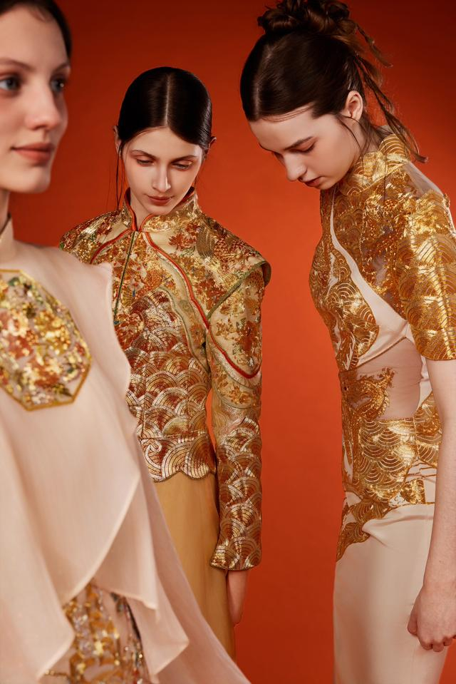 天玺「游龙」上海时装周发布,述写东方雅致之美|礼服|上海时装周_新浪