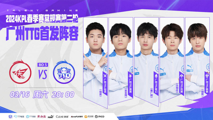 常规赛第二轮，原对抗路选手吴金翔（左二）作为打野首发。 图/广州TTG