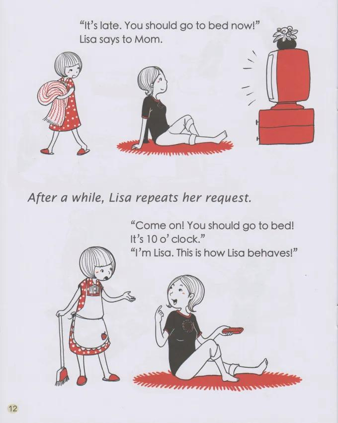 after a while, lisa repeats her request.