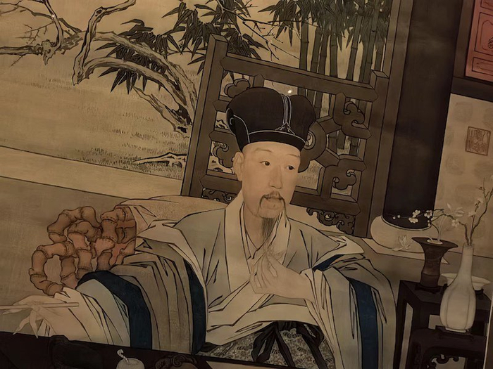 清人绘乾隆帝古装像轴