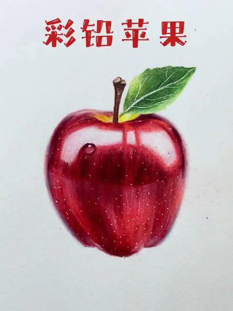 彩铅绘画教程丨这样画的红苹果简单又好看你学会了吗