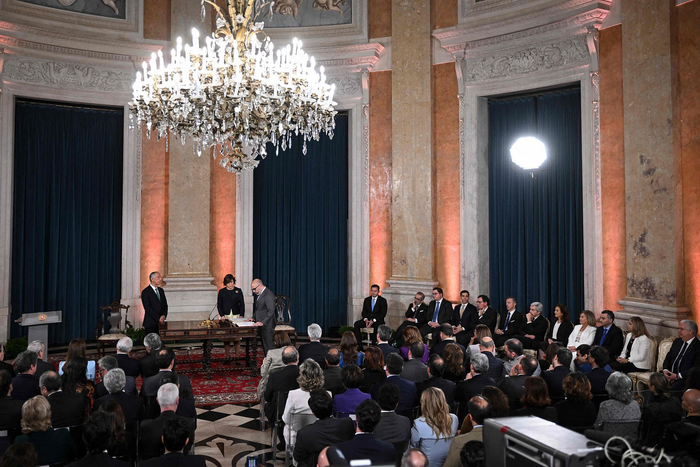 当地时间4月2日,葡萄牙里斯本,第二十四届宪法政府宣誓就职仪式举行