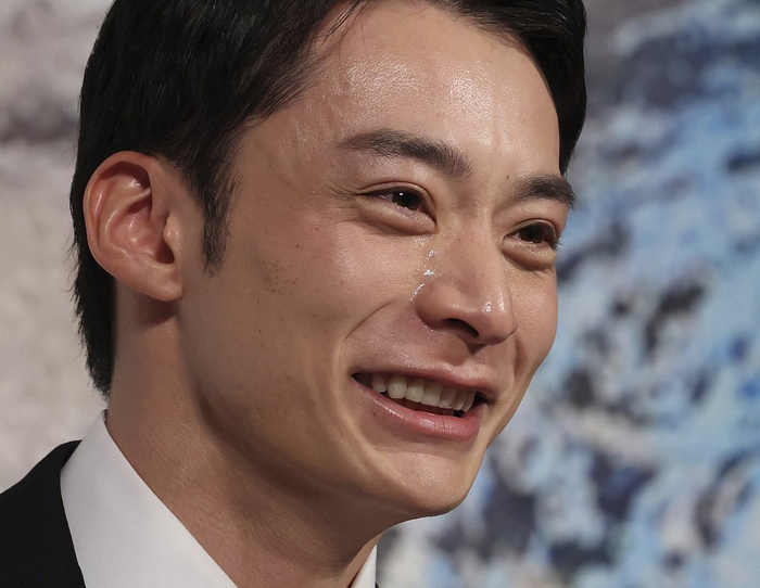 当地时间2024年4月3日，日本东京，日本仰泳名将入江陵介召开新闻发布会宣布退役。视觉中国 图