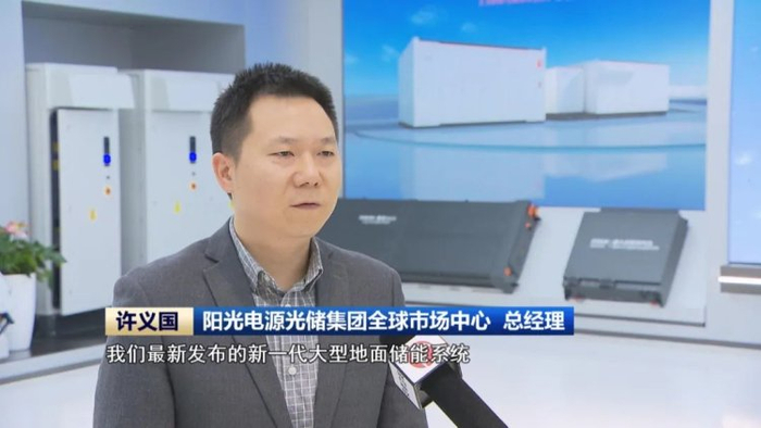 （▲阳光电源光储集团全球市场中心 总经理 许义国）