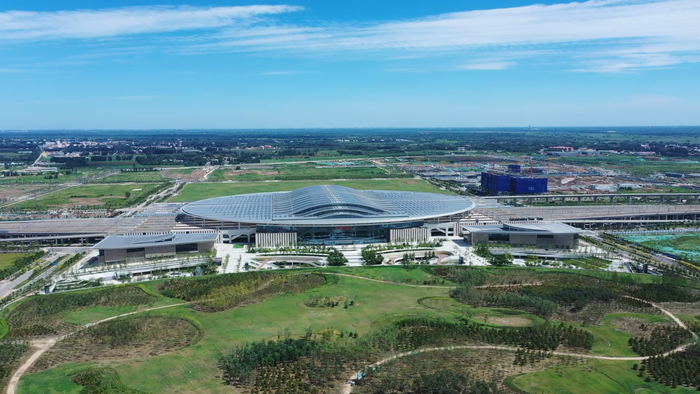 航拍视角看雄安新区地标性建筑的中式美学|建筑_新浪新闻