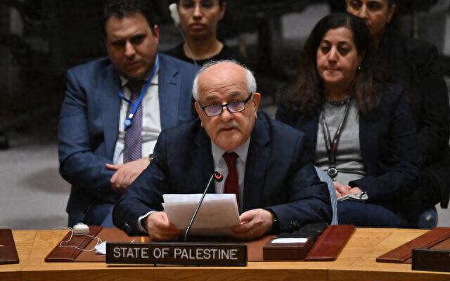 巴勒斯坦代表：都在说“两国方案”，那拒绝我们成为联合国成员国的逻辑是什么？