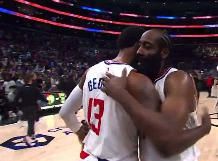 快船险胜掘金约基奇沮丧塔克展霸气乔治抱哈登战绩稳第四