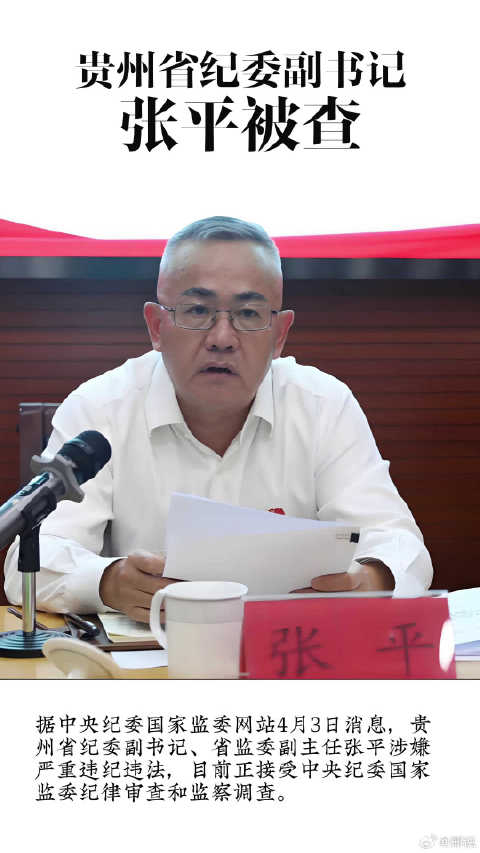 贵州省纪委副书记,省监委副主任张平被查