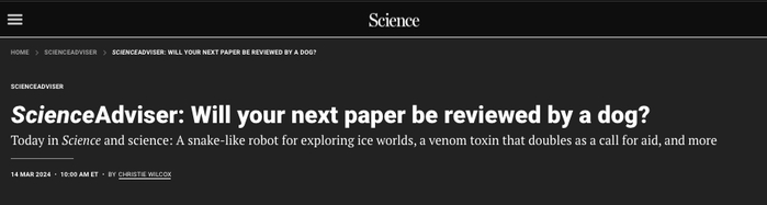 专访报道，图源：Science