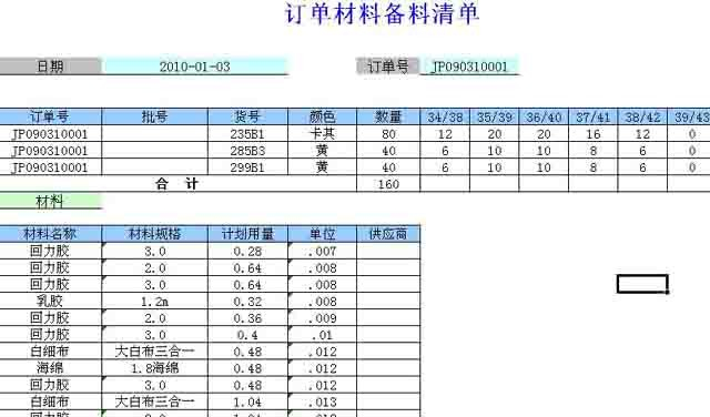 双鞋子在各道工序所要的时间计算出各各订单预计在各道工序的完成进度