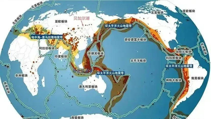 地球表面可以分为好几个板块,比如欧亚板块,太平洋板块,印度洋板块