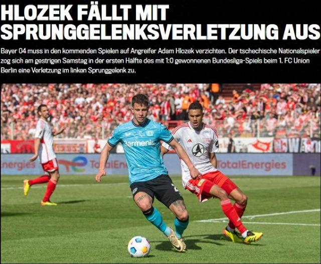 药厂官方:赫洛泽克左脚脚踝受伤,将休战3-4周|药厂