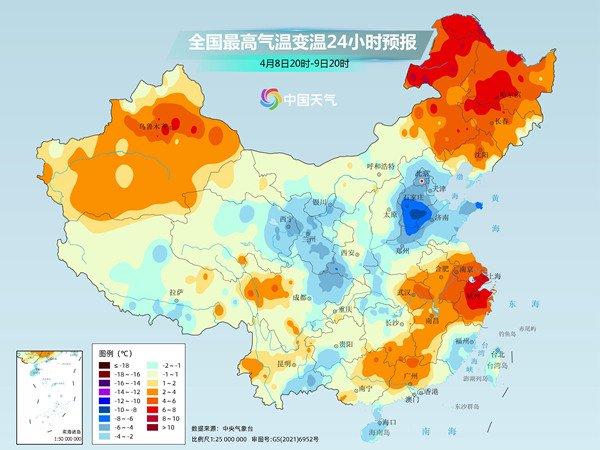 全国气温回暖地图图片