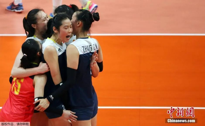 资料图：中国女排在里约奥运会上