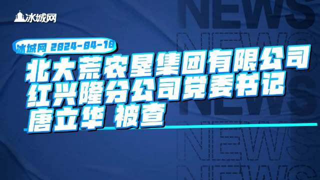 北大荒农垦集团有限公司红兴隆分公司党委书记唐立华 被查
