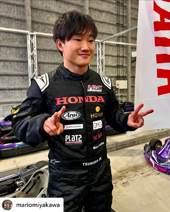 f1[超话]# 角田裕毅在东京湾参加卡丁车勇士活动.