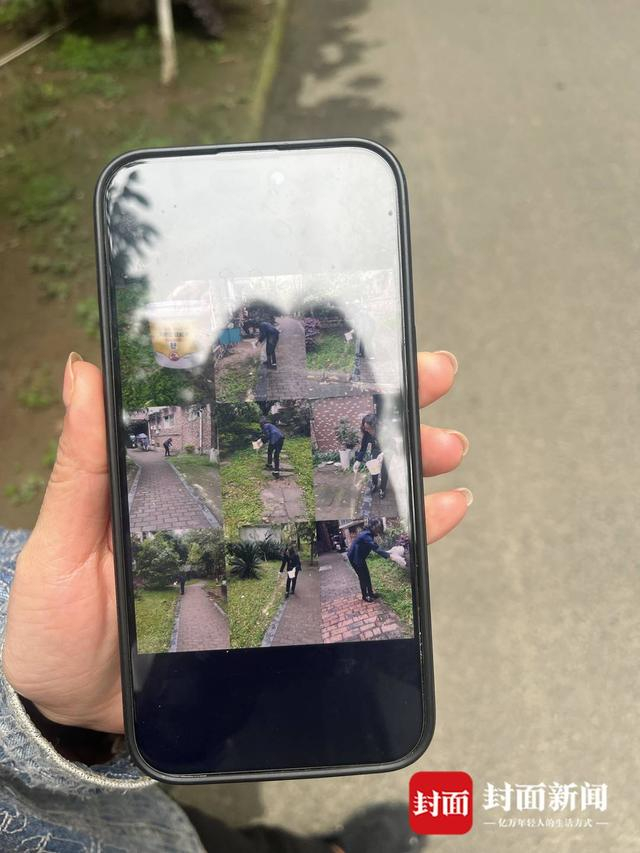 物业公司工作人员撒驱蛇粉驱蛇。杜卓滨 摄