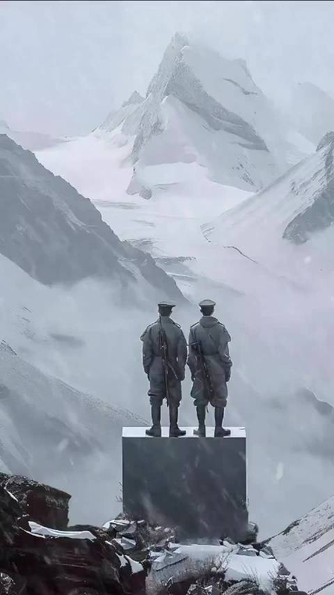 新年之即致敬边防战士,零下40°c,边防战土却日夜还在坚守站岗纹丝不